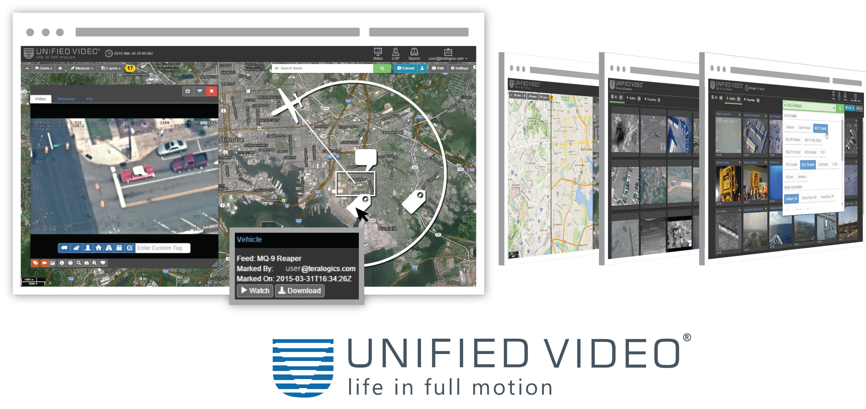 browser images of unified video streaming management framework in use