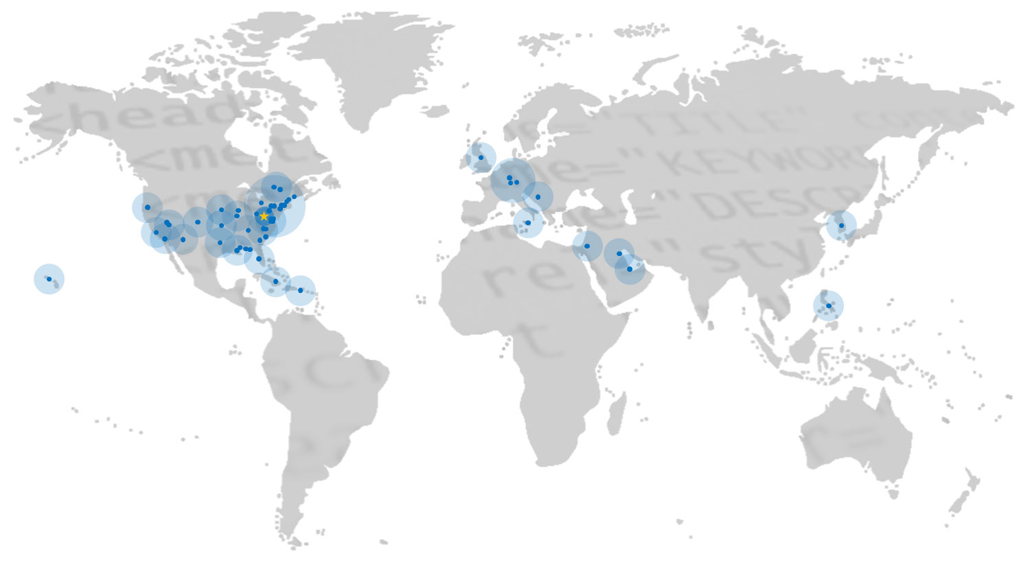 Map highlighting international experience providing full motion video streaming and dissemination solutions.